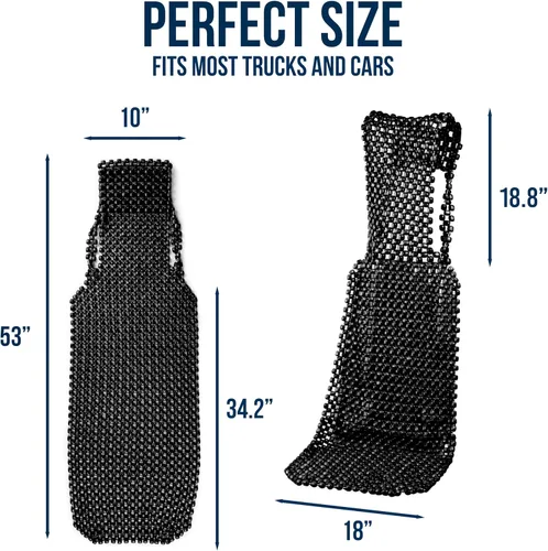 Miniatura 6 de ZONETECH Funda de asiento con cuentas para refrigeración, cojín de masaje, asiento de automóvil, cuentas de madera natural para semircamión