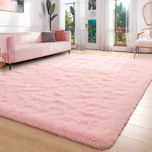 Miniatura 68 de Foxmas - Alfombra para centro de habitación, esponjosa y ultrasuave, para dormitorio, habitación de los niños, habitación del bebé, afelpada, Azul