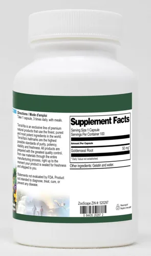 Miniatura 2 de Raíz de sello de oro - 450 mg (100 Cápsulas, ZIN: 520297)