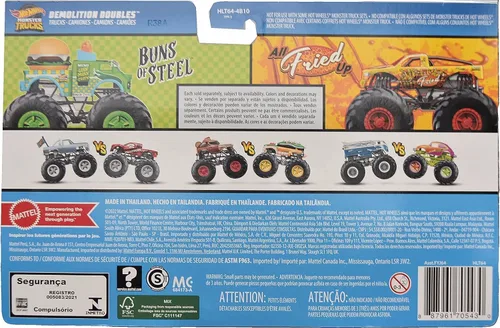 Miniatura 2 de Hot Wheels Monster Trucks Buns of Steel VS All Fried Up Demolición Doble