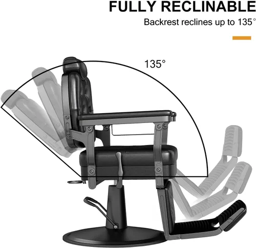 Miniatura 7 de Artist hand Silla de peluquero para estilista, Silla de salón reclinable hidráulica multiusos, Sillas de peluquería de servicio pesado, Barbería