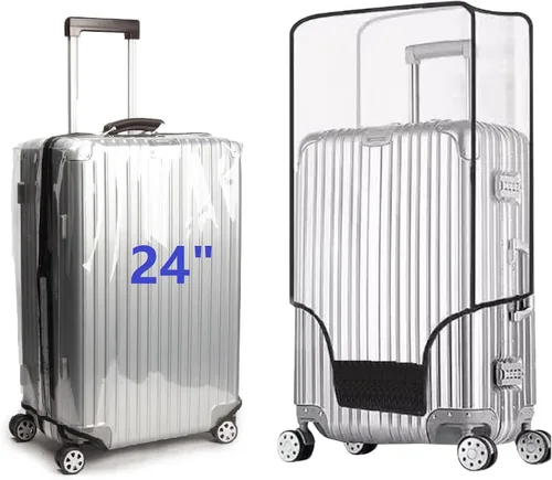 Funda protectora de PVC transparente para maleta, cubierta de equipaje transparente, impermeable, con ruedas, cubierta antipolvo, funda protectora