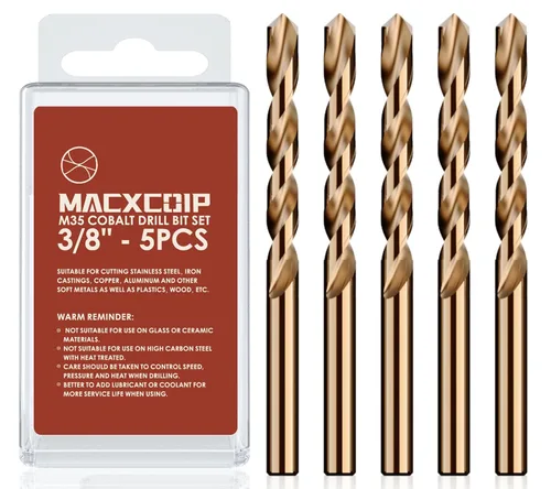 Miniatura 9 de Juego de brocas de cobalto, 13 piezas M35 Juego de brocas de acero de alta velocidad de longitud Jobber para metal endurecido, acero inoxidable