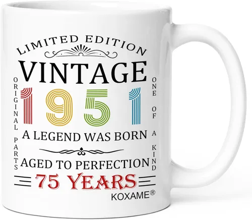 Miniatura 49 de Regalos de cumpleaños número 100 para hombres, taza de café vintage de 1926 de 11 onzas para mujeres, regalo de broma para hombre de 100 años