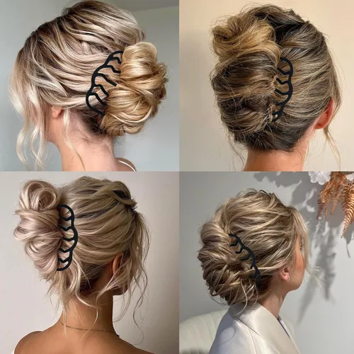 Miniatura 5 de 11 peines laterales de metal para el cabello, pinzas de horquilla para el cabello, peine de giro francés, barra de pelo updo, herramientas