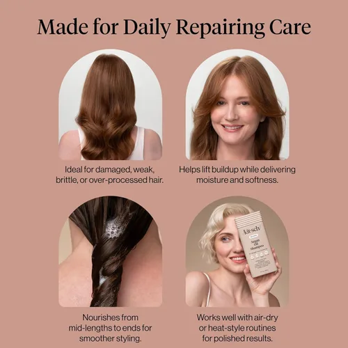 Miniatura 5 de Kitsch Champú de aceite de argán para el crecimiento del cabello - Champú reparador para el cabello para mujeres y hombres con Terabond™ - Cuidado