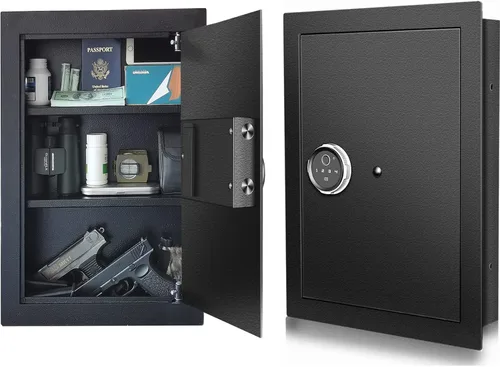 Miniatura 6 de Caja fuerte de seguridad biométrica oculta con huella dactilar - Caja fuerte empotrable en pared entre montantes, perfecta para hogar/oficina/hotel