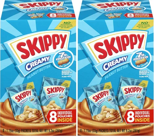 Miniatura 8 de SKIPPY Paquetes individuales de mantequilla de maní cremosa, 1.15 onzas (64 paquetes individuales de mantequilla de maní)