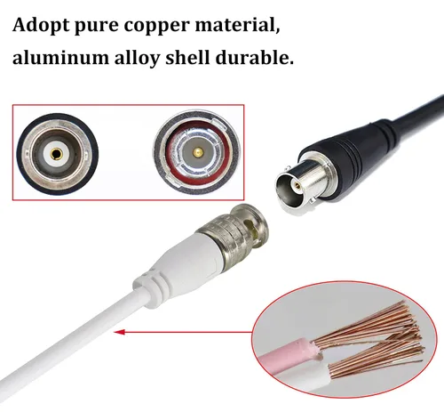 Miniatura 4 de Cable de extensión BNC de video BNC a cable desnudo, conector de extremo abierto, cable de extensión B-N-C, cable de cola macho para vigilancia