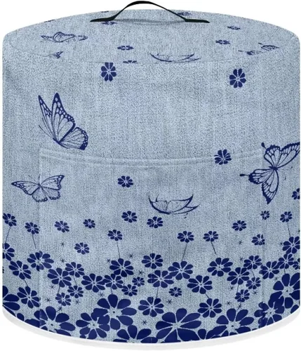 Flashideas Funda floral para olla a presión para mujer, protección contra el polvo, cubierta de olla arrocera con aislamiento de mariposa con forro