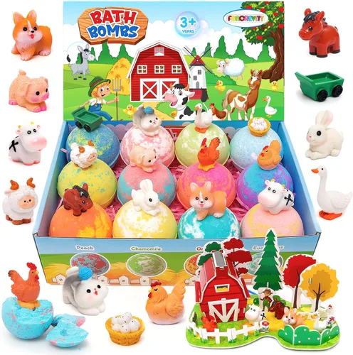 Miniatura 9 de Bombas de baño para niños con sorpresa en el interior, bombas de baño con juguetes para niños y niñas, bolas gaseosas hechas a mano, juego de regalo