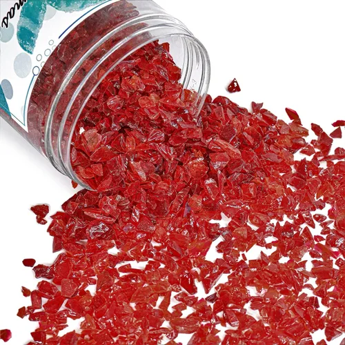 Miniatura 2 de Vidrio triturado rojo de 1.5 libras para arte y manualidades de resina, piezas de vidrio roto grueso de 0.18 a 0.236 pulgadas, fragmentos