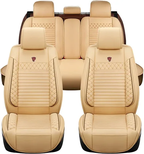 Miniatura 13 de Juego completo de fundas de asiento de automóvil compatibles con Suzuki Grand Vitara 2000-2013, piel sintética, respaldo alto, delantero y trasero