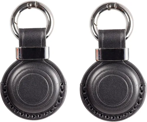 Miniatura 14 de Llavero de Cuero Genuino Compatible con Airtag, Soporte Seguro para Llavero de Air Tag Funda de Cubierta Anillo de Llavero Accesorios - Rosa V2.0