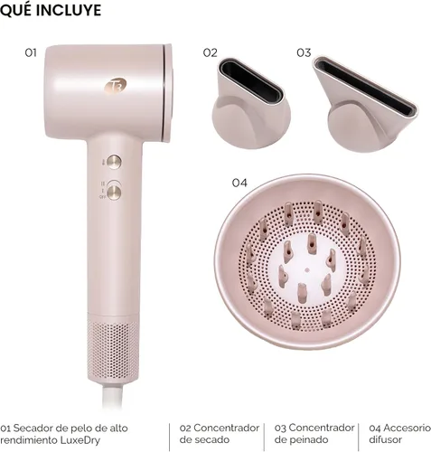 Miniatura 7 de T3 LuxeDry Set de Secador de Pelo de Alto Rendimiento con Concentrador de Secado, Concentrador de Estilo y Accesorios Difusores Secado
