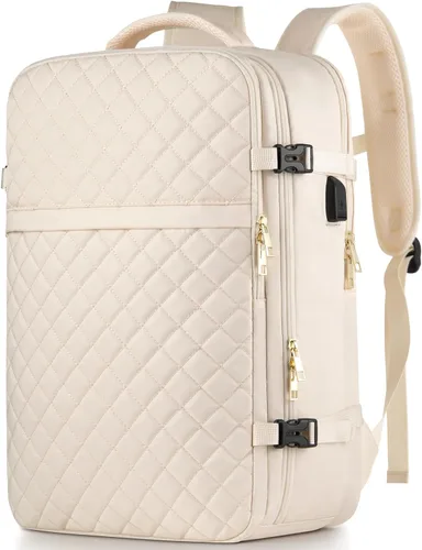 Miniatura 9 de MOMUVO Mochila de viaje para mujer, mochila de mano aprobada por aerolíneas, mochila para laptop de 15.6 pulgadas con puerto de carga USB, mochila