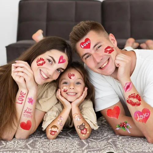Miniatura 3 de winthrop 240 tatuajes temporales a granel para el día de San Valentín para niños, tatuajes impermeables de seguridad envueltos individualmente