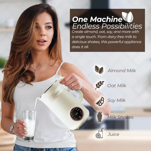 Miniatura 4 de NUEVO Fabricante de Leche de Nueces 8-en-1 para 32 oz de Leche de Almendra Casera, Leche de Avena, Leche de Soja, Leche de Coco Sin Lácteos, Bebidas
