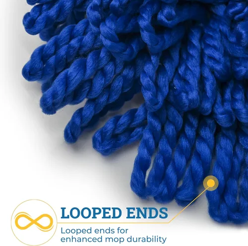 Miniatura 3 de Kleen Handler Trapeador de polvo de microfibra de 18 pulgadas Reemplazo de cabezal de trapeador comercial lavable pequeño, paquete de 3 Azul - 18