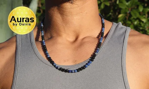 Miniatura 39 de Collar de cristal de obsidiana negra hecho a mano, collar de cuentas de piedras preciosas naturales auténticas, curación, protección, talismán mala
