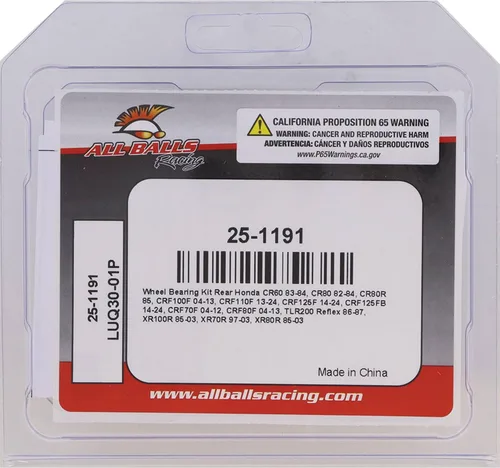 Miniatura 3 de All Balls Racing 25-1191 Juego de rodamientos para ruedas Compatible con/Reemplazo para Honda
