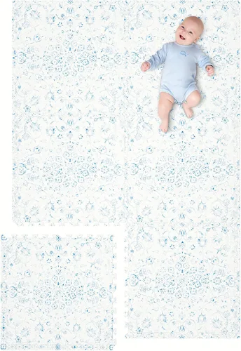 Alfombra de juego extragrande para bebé - 4 pies x 6 pies, alfombrilla de espuma no tóxica para rompecabezas en el piso para niños y niños pequeños