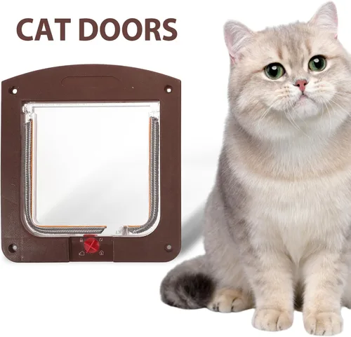 Miniatura 7 de Heavy Duty Locking Cat Door for Interior Doors Two-Way Pet Access Flap with Safety Lock Abs Construction for Cats and Small Dogs Easy Installation