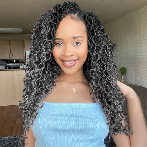 Miniatura 40 de Fulcrum Goddess Locs Cabello de Ganchillo de 10 Pulgadas, 8 Paquetes Nuevo Locs Sintéticos de Ganchillo para Mujeres Negras, Locs de Ganchillo