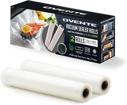 Miniatura 14 de OVENTE Bolsas selladoras al vacío precortadas, 100 unidades de 8 x 12 pulgadas, resistentes para ahorro de alimentos, sin BPA para almacenamiento