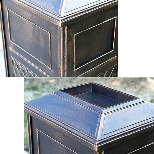 Miniatura 4 de Bote de basura para exteriores de gran capacidad con cenicero, cubo de basura de metal adecuado para interiores, oficina, hotel, centro comercial