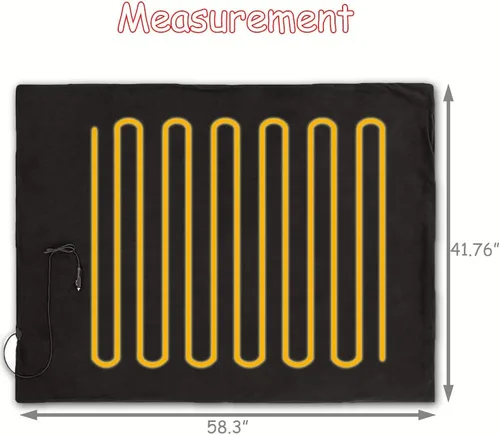Miniatura 4 de Big Ant Manta eléctrica para automóvil de 12 V con apagado automático de 4 horas, manta eléctrica de nivel de calentamiento rápido para automóvil
