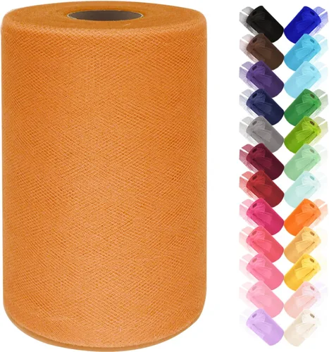 Miniatura 48 de Rollo de tela de tul de 6 pulgadas por 100 yardas (300 pies) cinta de tul malla transparente para bricolaje, falda tutú, envoltura de regalos, boda