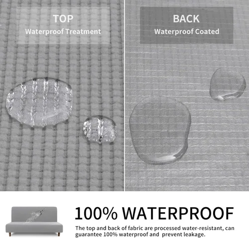Miniatura 5 de Easy-Going Funda 100% Impermeable para Futón, Funda de Sofá Impermeable Doble para Futón, Funda de Sofá Jacquard Elástica, Protector de Muebles a