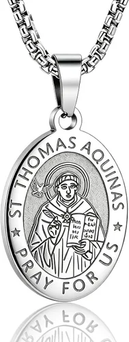 Miniatura 24 de Collar de patrón de santo, San Miguel/Virgen María/Rafael/Judá/Cristóbal/Benedicto/José/Patricio/Francisco/Florián/Tomás/Antonio, acero inoxidable