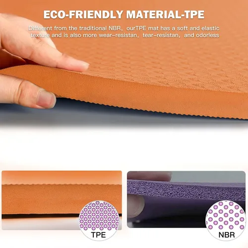 Miniatura 5 de Hatha Yoga - Tapete de yoga de 4/5 pulgadas de elastómero termoplástico, tapetes de fitness y ejercicio de gran tamaño 72 pulgadas de largo x 32