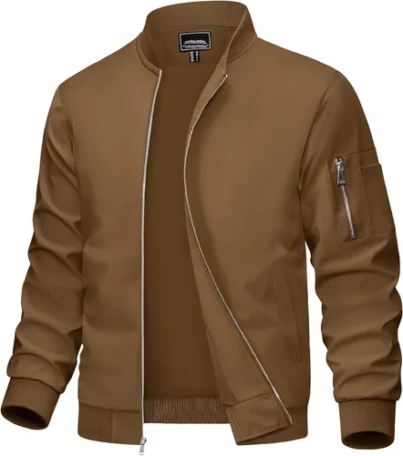 Miniatura 23 de MAGCOMSEN Chaqueta para hombre, ligera, cortavientos, chaqueta bomber resistente al viento, chaqueta casual con cremallera, abrigos ropa exterior