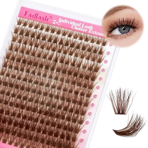 Miniatura 14 de Racimos de pestañas 10-16mm 144 piezas Bandeja mixta Pestañas individuales Rizo D Pestañas individuales en racimo Extensiones de pestañas