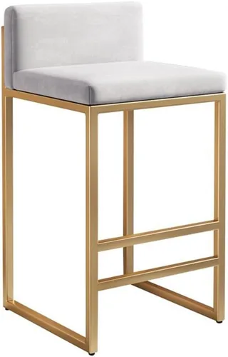 Miniatura 11 de GIZNXBA Taburetes de bar sin brazos de 25.6 pulgadas para encimera de cocina con respaldo, taburetes de bar tapizados modernos de terciopelo, /blanco