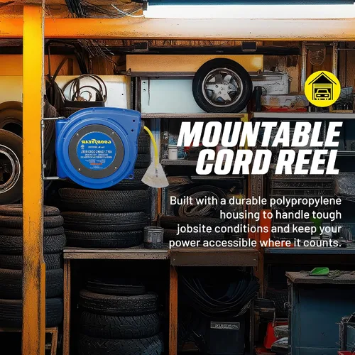 Miniatura 4 de Carrete de extensión Goodyear resistente, 40 pies, 12AWG/3C SJTOW, triple con conector con luz LED