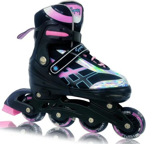 Miniatura 8 de Patines en línea ajustables para niños y adolescentes de 4 a 16 años, todas las 8 ruedas de patines en línea se iluminan, seguras y divertidas