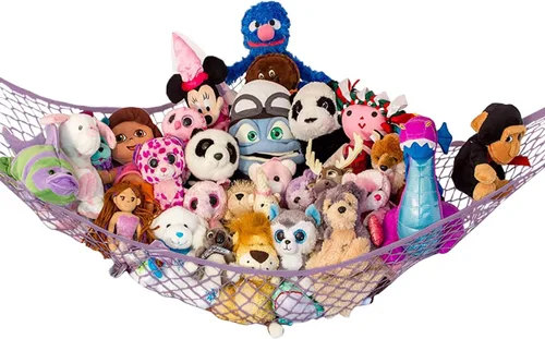 Miniatura 8 de Lilly's Love Hamaca para animales de peluche, organizador colgante de esquina, almacenamiento de juguetes, red de almacenamiento de animales