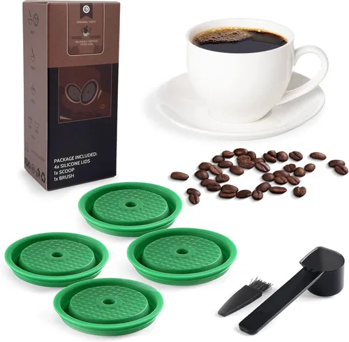 Miniatura 9 de Tapas de cápsula de café reutilizables para cápsulas originales de Nespresso Vertuoline, tapas de silicona de grado alimenticio para cualquier