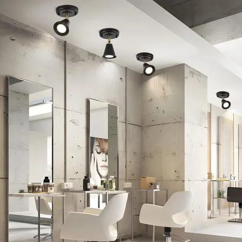 Miniatura 9 de Lámpara de techo moderna de montaje empotrado, cabezal direccional ajustable, luces negras para interiores, luz de pista única montada