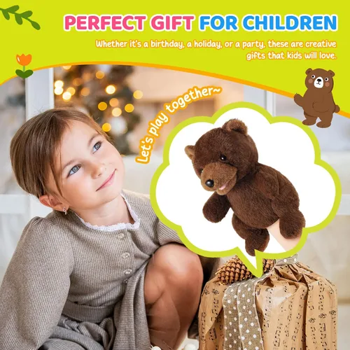 Miniatura 6 de Marionetas de Mano de Animales de 11 Pulgadas Safari Selva Zoológico Bosque Títere Selva Tropical Pastizales Animales Juego de Roles para Niños