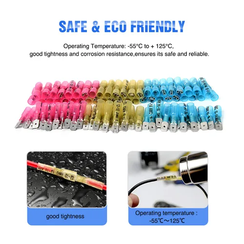 Miniatura 7 de Nilight - 50027R 250 PCS Conectores de pala termorretráctiles de desconexión rápida Conectores de cable termorretráctiles Terminales de pala 250