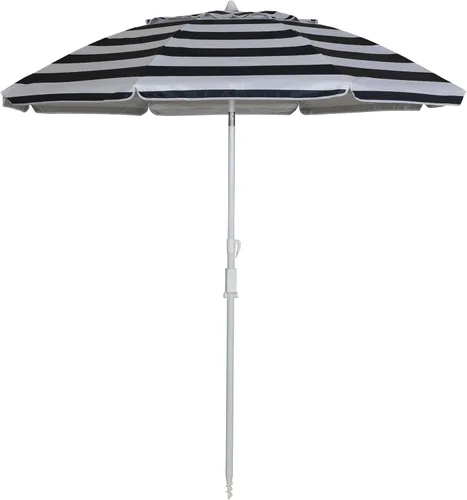 Miniatura 22 de Sombrilla de playa al aire libre de 6.5 pies con anclaje de arena, inclinación y protección solar UV50+, ligera y portátil, perfecta para playa