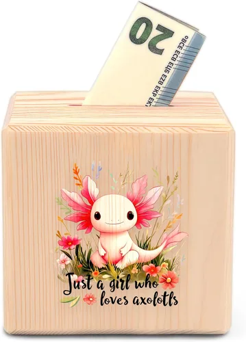 Alcancía de ajolote para dinero, regalos para adolescentes y niñas, amantes de los ajolotl, accesorios temáticos, artículos de decoración de la