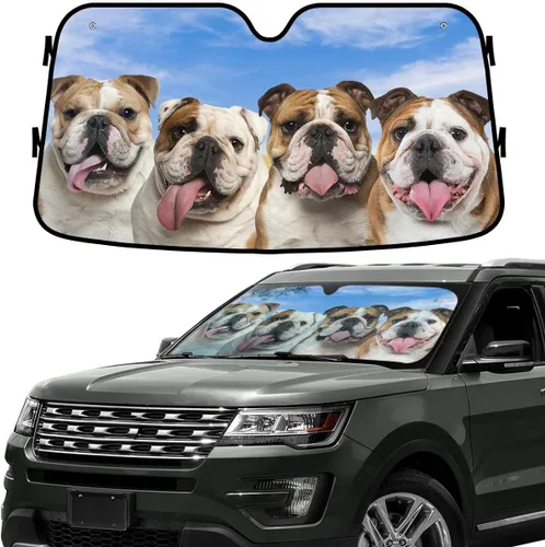 Miniatura 58 de GENANY - Cubierta de parabrisas de flamenco para automóvil, SUV, camión (55 x 30 pulgadas), protector térmico plegable, persianas para ventanas