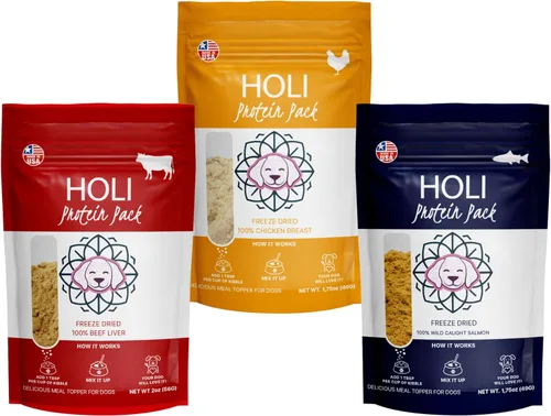 Miniatura 11 de HOLI Alimento de salmón liofilizado para perros, con Omega 3 y 6, un solo ingrediente, salmón capturado en la naturaleza de grado humano