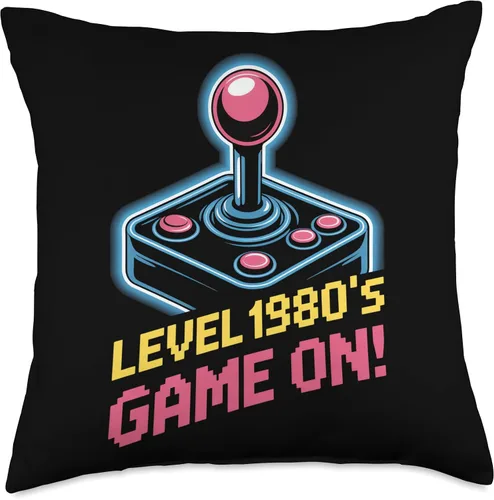 Miniatura 4 de Level 1980s Game On Retro Arcade Joystick Classic Gamer Throw Pillow